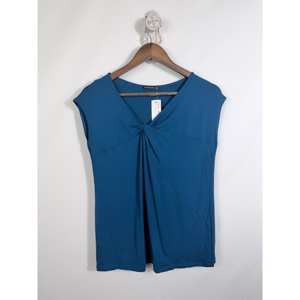 Staccato Adya Twist Front Knit Top S Teal Green Stitch Fix Casual Contemporary